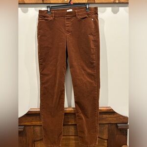 EUC J. JILL FINE WALE SPICE BROWN PULL IN CORDUROY PANTS MEDIUM
